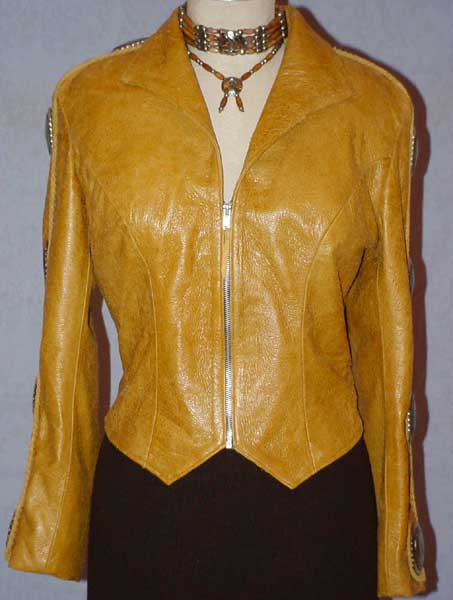 Story Teller Beaded & Concho Ladies Leather Jacket