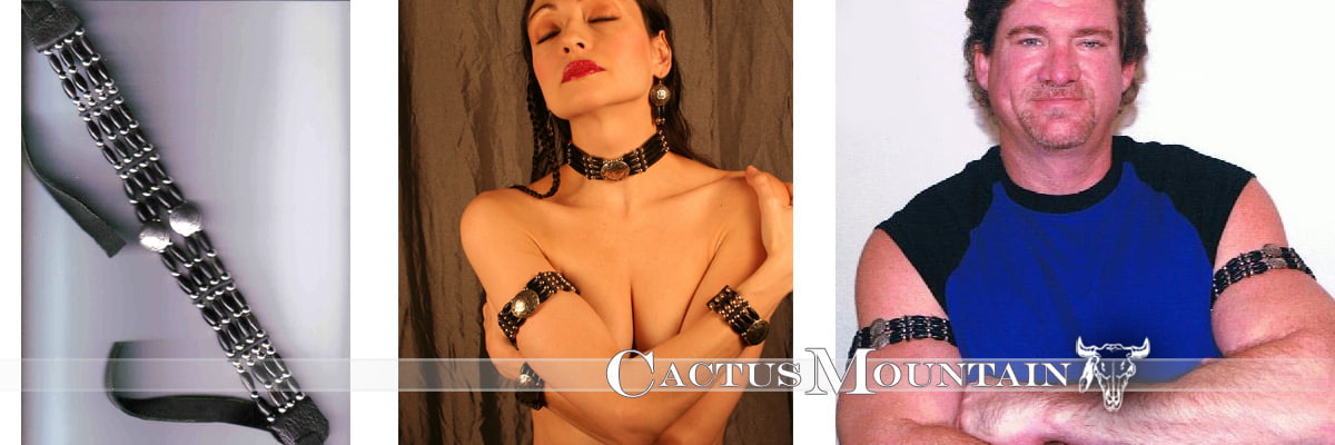 Arm Bands - Native American Indian style arm bands and wrist bands beaded with conchos