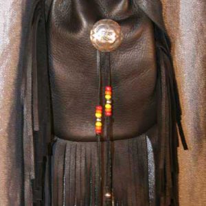 Black Hills Native American Style Fringed Medicine Bag & Concho