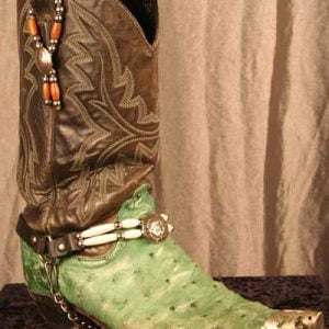 Single strand boot bolo cow bone or, buffalo horn beads & conchos
