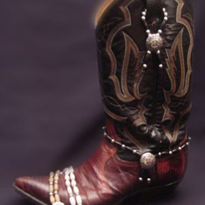 Single Strand Boot Bracelet Cow Bone or, Buffalo Horn Beads & Conchos