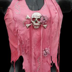 And a Bottle of Rum In Pink Women's Deerskin Leather Halter Top