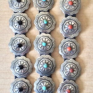 Rio Concho Buffalo Band Leather Bracelet with choice of Turquoise, Onyx or, Carnelian