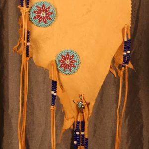 Cliff Hanger Fringed Pouch Bag 3 Native American Style Shields
