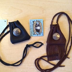 Coyote Fringed Medicine Bag with Buffalo nickel or, Concho