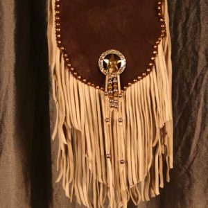 Deep In The Heart Of Texas Fringed Pouch Bag with Texas Star Concho