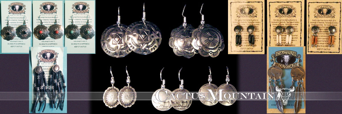 Beaded Concho Earrings hand crafted of an Native American, South Western spirit