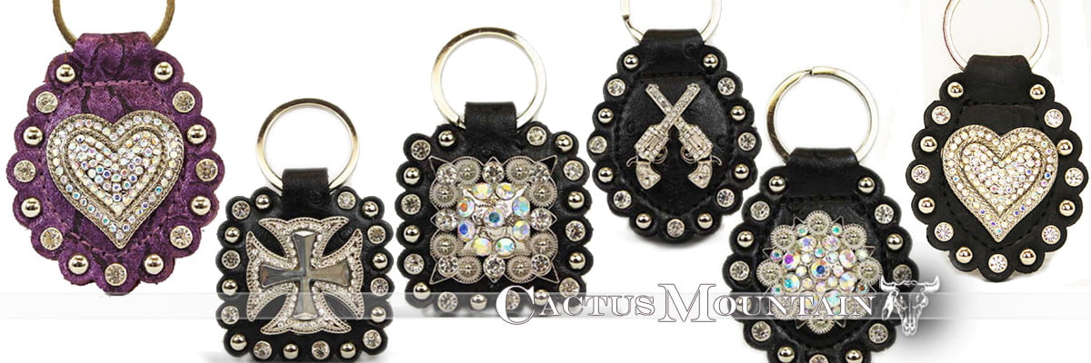 Bling Rhinestone Key Chains Leather and Rhinestone Key Chains