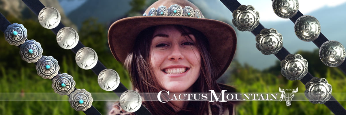 Hat Bands - Leather & concho hat bands handmade in Nashville, Tennessee, USA