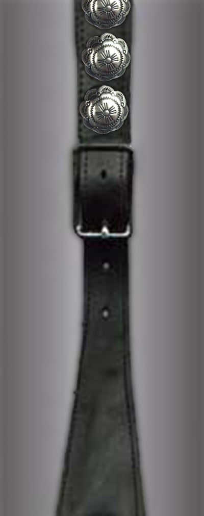 Oval Leather Guitar Strap with Conchos Handmade and Padded