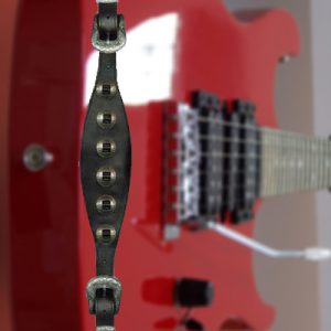 Oval Guitar Strap with Strap Through Conchos Soft Smooth Leather