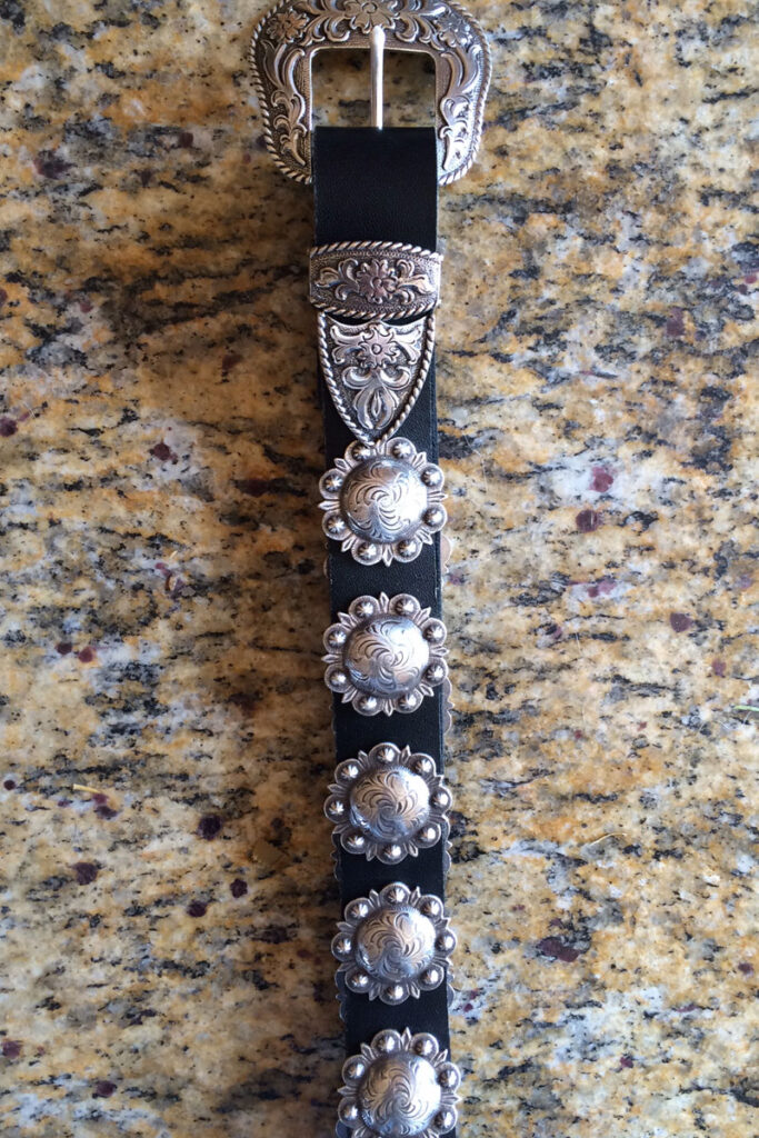 Roy Rogers Concho Leather Belt Heavy Oil Tanned Latigo leather