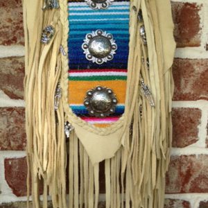 Sedona Fringed Pouch Bag Native American style belt loop clasps