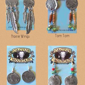 Special Authentic Buffalo and Indian Head Nickel Concho Earrings