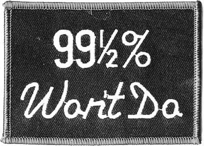 99.5% Won't Do Christian Patch Embroidered biker patch heat seal backing