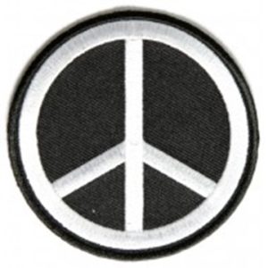 Peace Sign Patch Embroidered funny tab patch heat seal backing