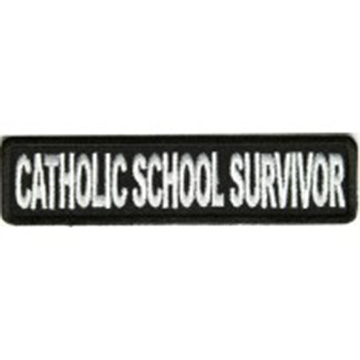 Catholic School Survivor Patch Embroidered funny tab patch heat seal backing
