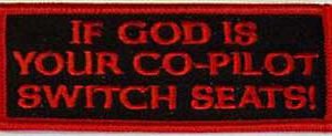 Co-Pilot Christian Patch Embroidered biker patch heat seal backing