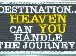 Destination Heaven Christian Patch Embroidered biker patch heat seal backing