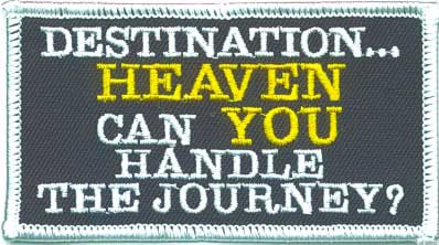 Destination Heaven Christian Patch Embroidered biker patch heat seal backing