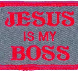 Jesus Is My Boss Christian Patch Embroidered biker patch heat seal backing