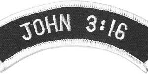 John 3:16 Christian Patch Embroidered biker patch heat seal backing