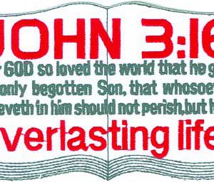 John 3:16 Everlasting Christian Patch Embroidered biker patch heat seal backing