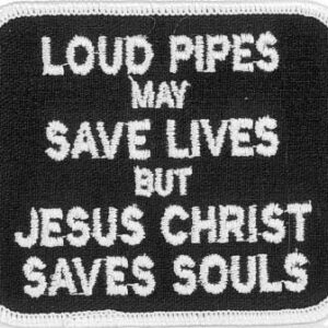 Loud Pipes Christian Patch Embroidered biker patch heat seal backing