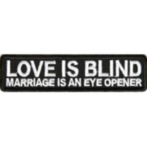 Love Is Blind Marriage Is An Eye Opener Patch Embroidered funny tab patch heat seal backing