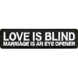 Love Is Blind Marriage Is An Eye Opener Patch Embroidered funny tab patch heat seal backing