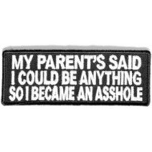 My Parents Said I Could Become Anything So I Became An Asshole Patch