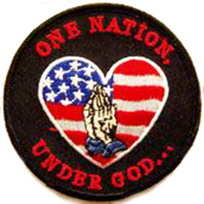 One Nation Under God Christian Patch Embroidered biker patch heat seal backing