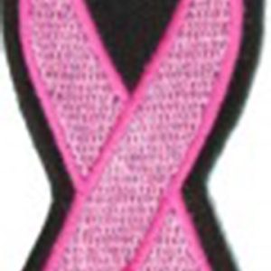 Pink Ribbon Patch Embroidered biker patch heat seal backing
