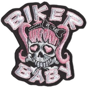 Biker Baby Pig Tails Patch Embroidered biker patch heat seal backing
