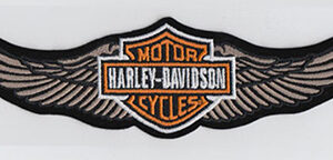 Straight Wings Silver Patch Embroidered Official Harley Davidson Patch