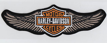 Straight Wings Silver Patch Embroidered Official Harley Davidson Patch