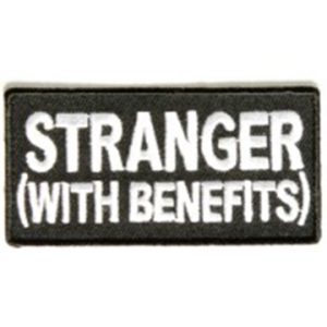 Stranger With Benefits Patch Embroidered funny tab patch heat seal backing