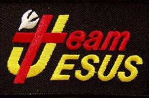 Team Jesus Christian Patch Embroidered biker patch heat seal backing