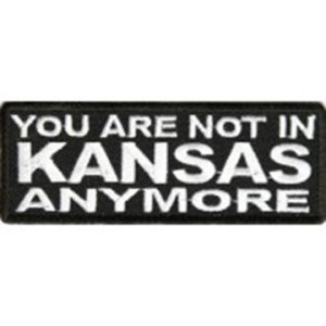 You Are Not In Kansas Anymore Patch Embroidered funny tab patch heat seal backing