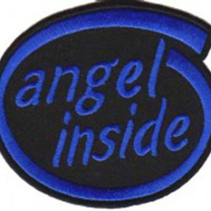 Angel Inside Patch Embroidered biker patch heat seal backing