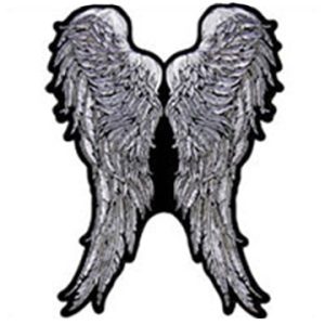 Angel Wings Patch Embroidered biker patch heat seal backing