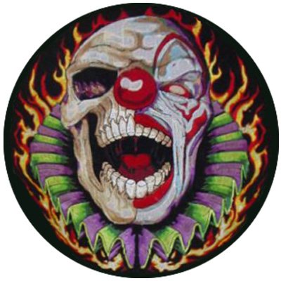 Angry Clown Patch Embroidered biker patch heat seal backing