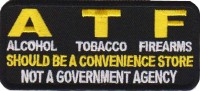 ATF Should Be A Convenience Store biker tab patch heat seal backing