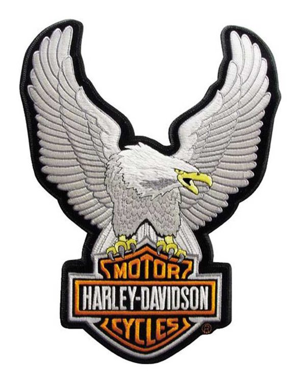Upwing Eagle Silver Patch Embroidered Official Harley Davidson Patch