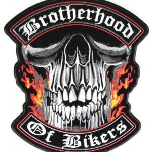 Brotherhood of Bikers Patch Embroidered biker patch heat seal backing