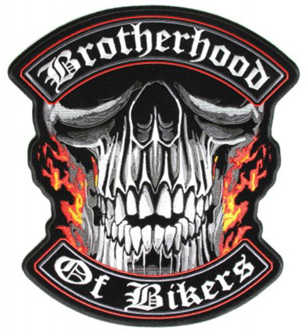 Brotherhood of Bikers Patch Embroidered biker patch heat seal backing