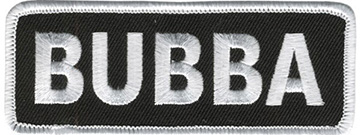 Bubba Patch Embroidered funny tab patch with heat seal backing or, sewn