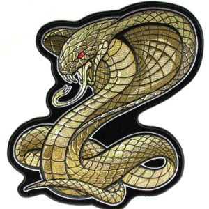 Cobra Snake Patch Embroidered biker patch with heat seal backing