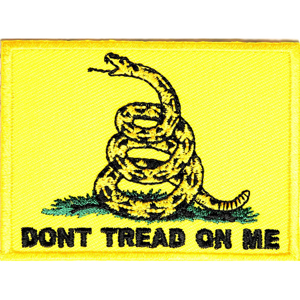Don't Tread On Me Patch Embroidered biker patch heat seal backing