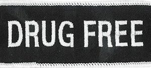 Drug Free Patch Embroidered funny tab patch heat seal backing